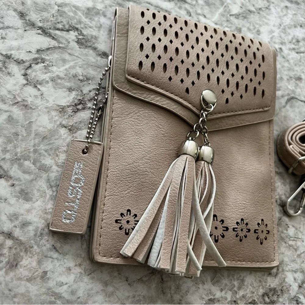 Tan leather purse NEW SMALL shoulder bag - Picture 1 of 6